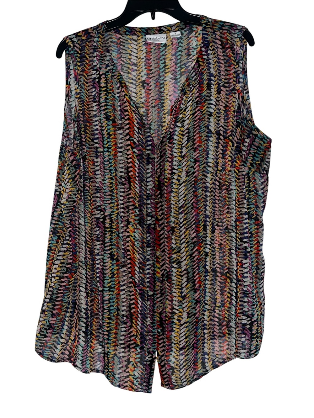 Liz Claiborne Multicolored Sleeveless Blouse Size 1X
